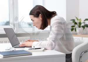 Slouching office worker