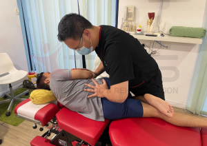 Chiropractic adjustment for lower back pain 